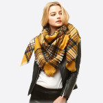 Wholesale square plaid blanket scarf Acrylic
