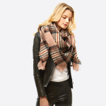 Wholesale square plaid blanket scarf Acrylic