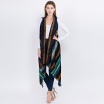 Wholesale do everything Love brand multicolor striped vest raw edges L longest L