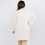 Wholesale solid color thin knit plus cardigan front pocket details Long sleeves