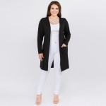 Wholesale solid color thin knit plus cardigan front pocket details Long sleeves