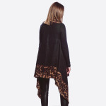 Wholesale soft touch leopard print border vest longest L Cotton Polyester