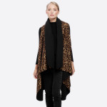 Wholesale leopard print round vest One fits most L Polyester