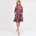 Wholesale women s Christmas nutcracker print Line dress pocket details o sleeves