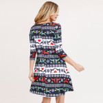Wholesale women s Christmas fair isle reindeer print Line dress pocket details o