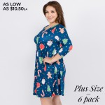 Wholesale women s plus gingerbread Christmas print line dress pocket details o s