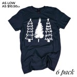 Wholesale navy Anvil short sleeve Christmas Tree printed boutique graphic tee Pa