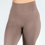 Wholesale mix brand women s solid color full fleece lined seamless leggings One