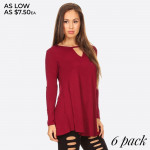 Wholesale long Sleeve Crew Neckline Tunic o Lightweight jersey tunic o Crew neck