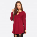 Wholesale long Sleeve Crew Neckline Tunic o Lightweight jersey tunic o Crew neck