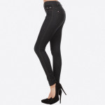Wholesale black denim jeggings real front pack pockets polyester spandex Sold pa