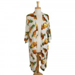 Wholesale lightweight long kimono pineapple print viscose One fits most