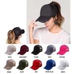 Wholesale cC Pony Cap BT CC ponytail hat mesh back Adjustable velcro back CC lea
