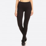 Wholesale women s Activewear Leggings Contrast Mesh Criss Cross Side Panels Soli