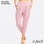 Wholesale women s Poly Brushed Cropped Harem Loose Fit Joggers Super Soft Brushe