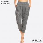 Wholesale women s Poly Brushed Cropped Harem Loose Fit Joggers Super Soft Brushe