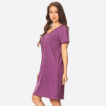 Wholesale cross Back V Neck Pocket T Shirt Dress Women Comfortable Casual Flowy