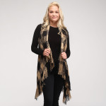 Wholesale soft touch buffalo check vest fringes One fits most Acrylic
