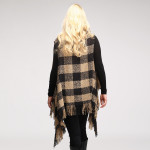 Wholesale soft touch buffalo check vest fringes One fits most Acrylic