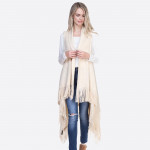 Wholesale solid knit vest fringes One fits most longest Acrylic