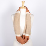 Wholesale color block fuzzy infinity scarf acrylic