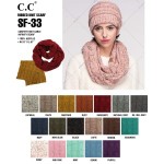 Wholesale sF Confetti knit cable C C infinity scarf acrylic Matches MB HAT G W L