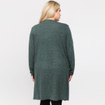 Wholesale solid color thin knit plus cardigan front pocket details Long sleeves