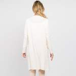 Wholesale solid color thin knit cardigan pocket details Long sleeves open front