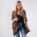 Wholesale animal print kimono viscose