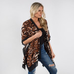 Wholesale animal print kimono viscose