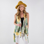 Wholesale flower print light weight vest One fits most cotton polyester