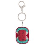 Wholesale natural stone seed beaded boho keychain