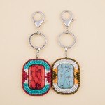 Wholesale natural stone seed beaded boho keychain
