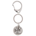 Wholesale dream Believe Achieve dome charm keychain holder diameter
