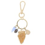 Wholesale natural stone arrow head druzy charm keychain holder