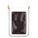 Wholesale faux leather cross body bag inside pocket snap closure clear back pock