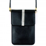 Wholesale faux leather cross body bag inside pocket snap closure clear back pock