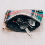 Wholesale glen check coin card pouch W H Polyester