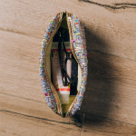 Wholesale tweed cosmetic travel bag open lined inside detachable wristlet W T Wr