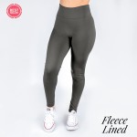 Wholesale mix brand women s solid color full fleece lined seamless leggings One
