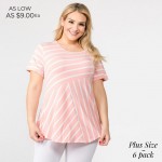 Wholesale pLUS striped short sleeve tunic top Pack breakdown pcs pack XL Composi