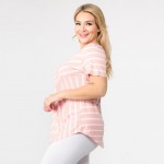 Wholesale pLUS striped short sleeve tunic top Pack breakdown pcs pack XL Composi