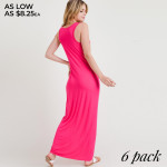 Wholesale solid color full sleeveless maxi dress Pack Breakdown pcs pack S M L C
