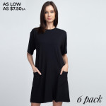 Wholesale solid color half sleeve tunic dress pockets Pack Breakdown pcs pack S