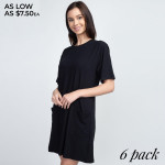 Wholesale solid color half sleeve tunic dress pockets Pack Breakdown pcs pack S