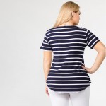 Wholesale pLUS striped short sleeve tunic top Pack breakdown pcs pack XL Composi