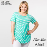 Wholesale pLUS striped short sleeve tunic top Pack breakdown pcs pack XL Composi