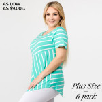 Wholesale pLUS striped short sleeve tunic top Pack breakdown pcs pack XL Composi