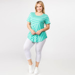 Wholesale pLUS striped short sleeve tunic top Pack breakdown pcs pack XL Composi