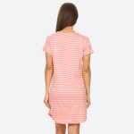 Wholesale striped short sleeve tunic dress Scoop Neckline Short Sleeve Curved He